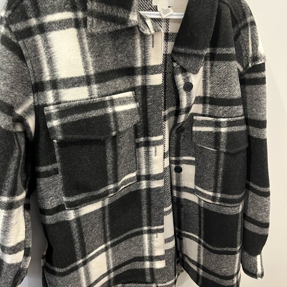 H&M women's plaid Shacket sz L - Picture 2 of 3